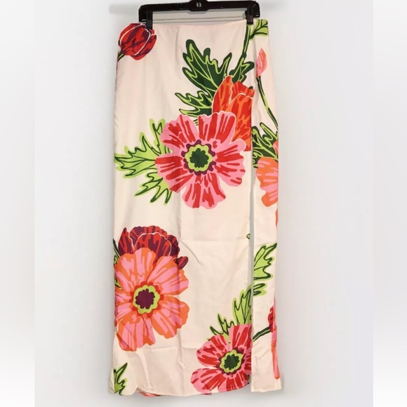 NEW PrettyLittleThing Floral Printed Thigh High Split Maxi Skirt - Size 12 US - Picture 2 of 5